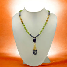 Peridot Natural, Citrine, Tanzanite, and Amethyst Necklace