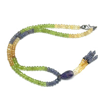 Peridot Natural, Citrine, Tanzanite, and Amethyst Necklace