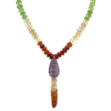 Tsavorite Natural, Citrine, Peridot, and Amethyst Necklace
