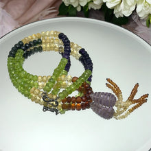 Tsavorite Natural, Citrine, Peridot, and Amethyst Necklace