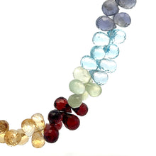 Natural Swiss Blue Topaz Citrine Prehnite Iolite White Topaz Garnet Peridot Gemstone Necklace