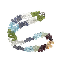 Natural Swiss Blue Topaz Citrine Prehnite Iolite White Topaz Garnet Peridot Gemstone Necklace