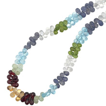Natural Swiss Blue Topaz Citrine Prehnite Iolite White Topaz Garnet Peridot Gemstone Necklace
