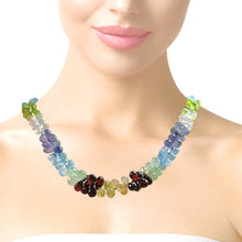 Natural Swiss Blue Topaz Citrine Prehnite Iolite White Topaz Garnet Peridot Gemstone Necklace
