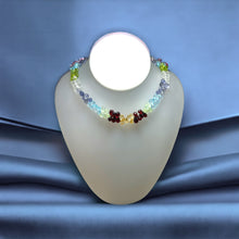 Natural Handmade Necklace Citrine, Garnet, Apatite, Blue Topaz, Iolite, White Topaz, Peridot Gemstone Faceted Dew Drop Jewelry