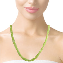 Natural Peridot Rondelle Facet Bead Gemstone Necklace Jewelry