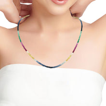 Natural Emerald Ruby Blue & Yellow Sapphire Multi Precious Necklace Jewelry