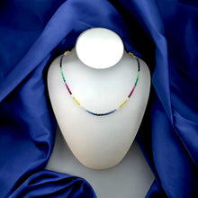 Natural Emerald Ruby Blue & Yellow Sapphire Multi Precious Necklace Jewelry