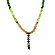 Peridot Natural, Black Tourmaline, Spessartite, and Tsavorite Necklace
