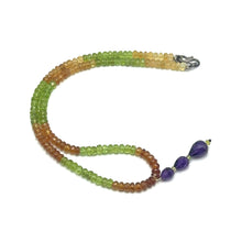 Peridot Natural, Spessartite, Citrine, and Amethyst Necklace