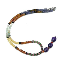 Tanzanite Natural, Spessartite, Black Tourmaline, Aqua, Citrine, Tsavorite, and Amethyst Necklace