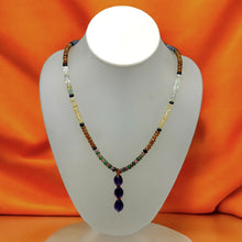 Tanzanite Natural, Spessartite, Black Tourmaline, Aqua, Citrine, Tsavorite, and Amethyst Necklace