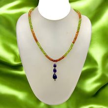 Peridot Natural, Spessartite, Citrine, and Amethyst Necklace