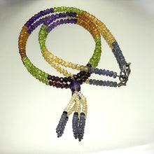 Spessartite Natural, Amethyst, Tanzanite, Citrine, and Peridot Necklace