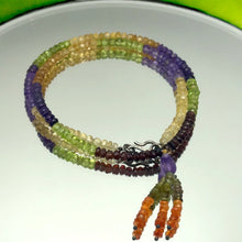 Green Tourmaline Natural, Citrine, Spessartite, Carnelian, Peridot, and Amethyst Necklace