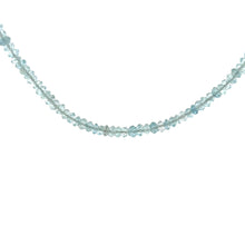 Natural Aquamarine Rondelle Facet Bead Gemstone Necklace Jewelry