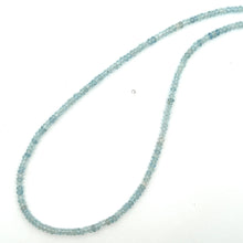 Natural Aquamarine Rondelle Facet Bead Gemstone Necklace Jewelry