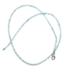 Natural Aquamarine Rondelle Facet Bead Gemstone Necklace Jewelry