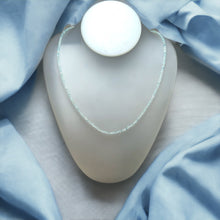 Natural Aquamarine Rondelle Facet Bead Gemstone Necklace Jewelry