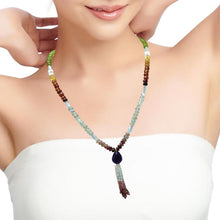 Citrine Natural, Peridot, Aqua, Spessartite, Pink Tourmaline, Blue Topaz, and Amethyst Necklace