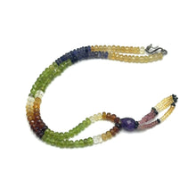Iolite Natural, Citrine, Peridot, Spessartite, Pink Tourmaline, and Amethyst Necklace