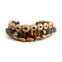 Handmade Brown Coconut Shell Beads Tiger's eye Bracelet 7 Inch Artisan Design Wristband