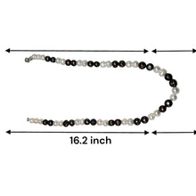 Elegant Two-Tone Plain Ringed Pearl Necklace