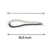 Pearl White Brown Plain Ringed Pearl Necklace