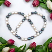 Elegant Two-Tone June Birthstone Plain Pearl Necklace