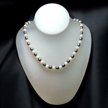 Timeless Two-Tone White and Grey Plain Pearl Necklace