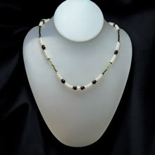 Natural Garnet, Multi Tourmaline & Classic Pearl Necklace