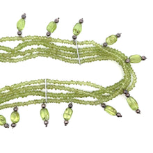 Natural Peridot Multi Layered Station Style Beads Necklace