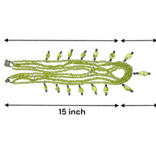 Natural Peridot Multi Layered Station Style Beads Necklace