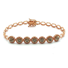 18K Pink Rose Gold Tennis Halo Setting Bracelet Mounting - JEWELNJOY