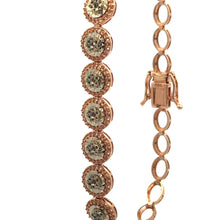 18K Pink Rose Gold Tennis Halo Setting Bracelet Mounting - JEWELNJOY