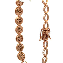 18K Pink Rose Gold Tennis Halo Setting Bracelet Mounting - JEWELNJOY