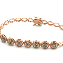18K Pink Rose Gold Tennis Halo Setting Bracelet Mounting - JEWELNJOY