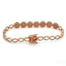 18K Pink Rose Gold Tennis Halo Setting Bracelet Mounting - JEWELNJOY
