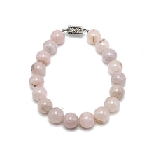 Rose Quartz Natural Smooth Ball Beads Semiprecious Bracelet