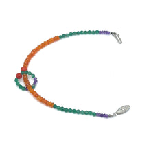 Mix Natural Semiprecious Stone with Smooth Coral Beads Bracelet