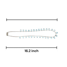 Blue Topaz Station Long Necklace Drop Briolette Cut Top Sky Blue Handmade Natural Gemstone Jewelry