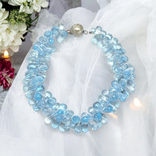 Natural Topaz Bracelet Drop Briolette Facet Cut Top Sky Blue Gemstone Handmade Jewelry