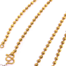Gold Plated Ball Yellow Tone Hammered Mardi Gras Chain Necklace – Bold Textured Chain for Modern Looks
