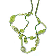 Artistic Multi-Layer Green Beaded Necklace with Simulated Pearls & Carved Floral Accents – Handcrafted Ethnic Jewelry