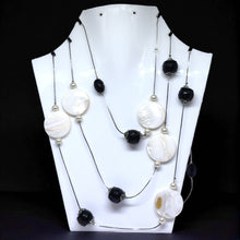 Elegant Multi 3-Layer Black Bead & Stones Long Necklace – Statement Fashion Jewelry for Women