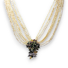 Natural  Peridot, Pearl, Citrine, Amethyst, Garnet Gemstone Necklace