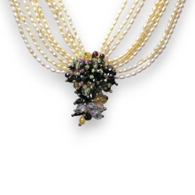 Natural  Peridot, Pearl, Citrine, Amethyst, Garnet Gemstone Necklace