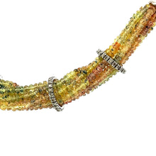 18K Gold Necklace Earring Set with Natural Diamond, Yellow Sapphire & Peridot Jewellery - JEWELNJOY