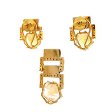 18K Two Tone Gold Pendant Earring Set with Natural Diamond & Citrine Jewellery