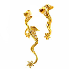 18K Two Tone Gold Pendant Earring Set with Natural Diamond & Pink Sapphire Jewellery